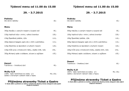 Týdenní menu od 11.00 do 15.00 29.