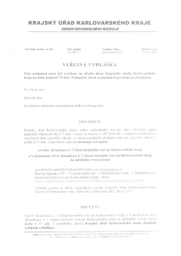 Veřejná vyhláška – Krajský úřad Karlovarského kraje (odbor
