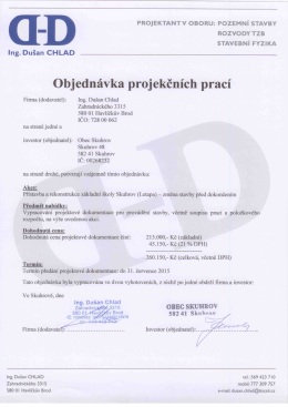 Objednávka projekčních prací