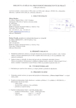 SMLOUVA o DÍLo NA PROVEDENÍ PROJEKTOVÝCH PRACÍ
