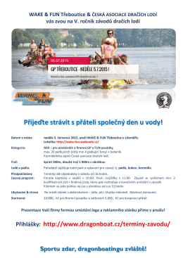 GP Třeboutice 2015 info - Česká asociace dračích lodí