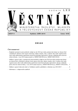 ministerstva školství, mládeže a tělovýchovy české republiky