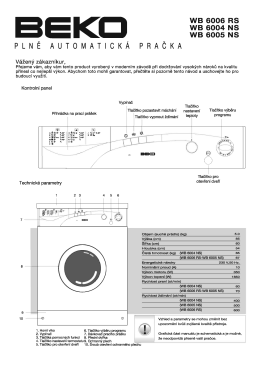 WB 6006 RS WB 6005 NS PLNĚ AUTOMATICKÁ PRAČKA