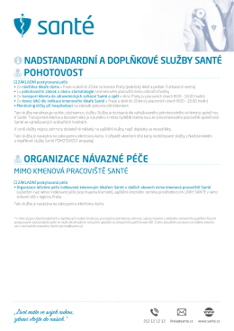 Nadstandardn&iacute; a doplňkov&eacute; služby Sant&eacute;