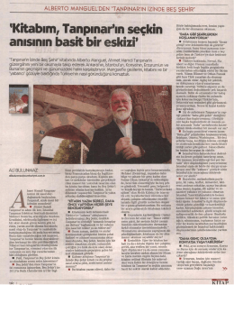 Kitabım, Tanpınar`ın seçkin anısının basit bir eskizi