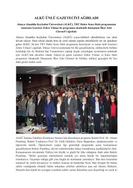 alkü ünlü gazetecġyġ ağırladı - Alanya Alaaddin Keykubat Üniversitesi