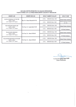 Fak. Alandışı Derslerin Arasınav Prg.