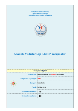 Anadolu Yıldızlar Ligi 8.GRUP Yarışmaları