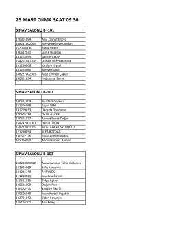 25 MART CUMA SAAT 09.30