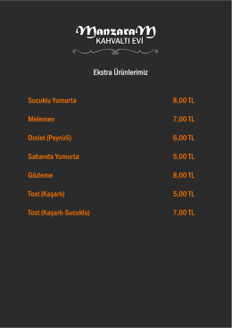 Page 1 Y%anzaro Y%) KAHVALTI EVi Ekstra Ürünlerimiz Sucuklu