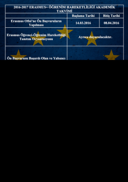 2016 - 2017 Takvimi i&ccedil;in Tıklayınız