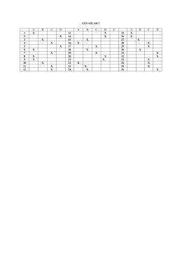CEVAPLAR-7 A B C D A B C D E A B C D 1 X 13 X 25 X 2 X 14 X 26