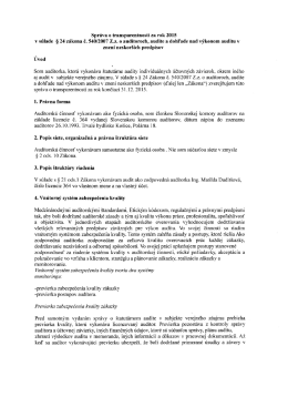 Spr&aacute;va o transparentnosti