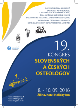 19. kongres slovenských a českých osteológov
