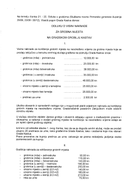 Odluka o visni naknade za grobna mjesta na gradskom groblju Kastav
