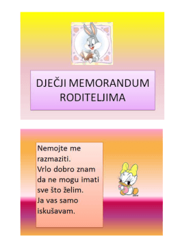 Djecji memorandum roditeljima