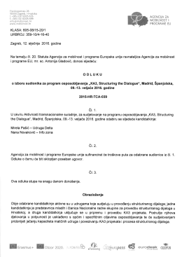 KA3, Structuring the Dialogue - Agencija za mobilnost i programe EU
