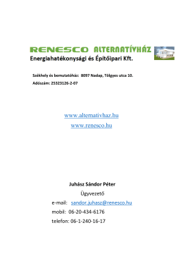 Renesco Alternatívház ismertető anyaga letöltése