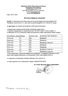 Page 1 Zalacsányi Közös Önkormányzati Hivatal Felsőpáhoki