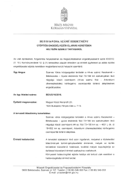 BE/UO/16/9/2016. számú hirdetmény