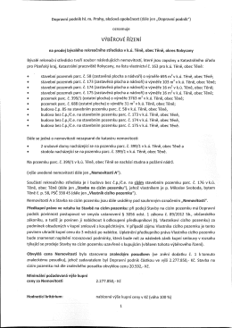 Parametry výběrového řízení - Dopravní podnik hlavního města Prahy