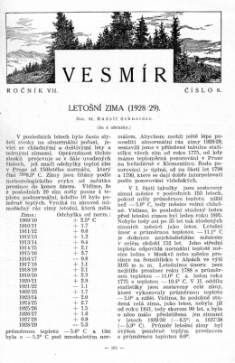 Page 1 R O Č N &Iacute; K VII. | LETO&Scaron;N&Iacute; ZIMA (1928/29). Doc. dr. R u do l f