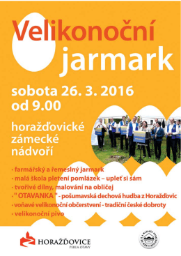 Velikonoční jarmark - sobota 26.3.2016, od 9.00 hodin