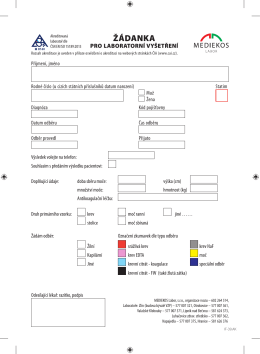 Laboratorní žádanka - Mediekos Labor, s.r.o.