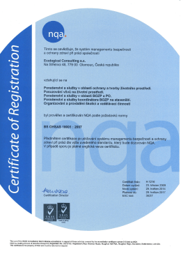 ohsas 18001 - Ecological Consulting
