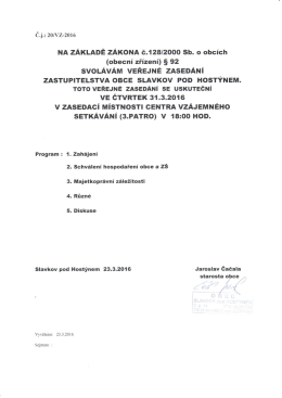 Veřejné zasedání 31.3.2016