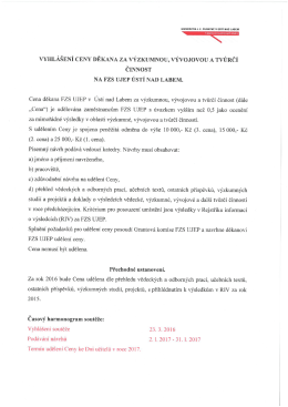 Cena děkana 2016 - FZS