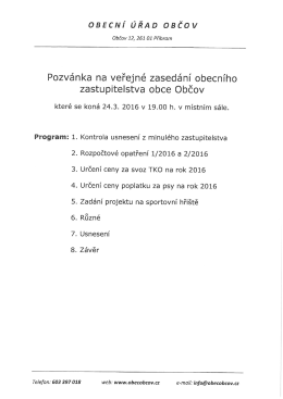 POZV&Aacute;NKA na Veřejn&eacute; zased&aacute;n&iacute; O&Uacute;