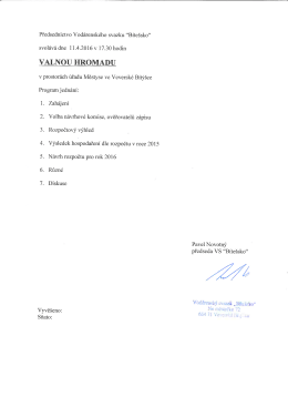 Valná hromada VS 11.4.2016