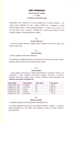 Obecně z&aacute;vazn&aacute; vyhl&aacute;&scaron;ka o poplatku za komun&aacute;ln&iacute; odpad