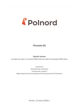 POLNORD Raport roczny za r R 2015