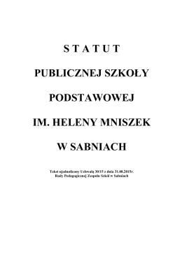 statut - Zespół Szkół w Sabniach