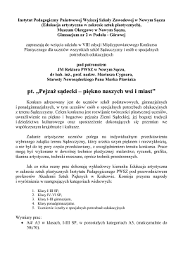 Regulamin konkursu plastycznego - Zespół Szkół w Podolu