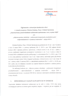 ogłoszenie aktywne postawy 2016
