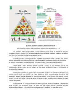 Piramida Zdrowego Żywienia i Aktywności Fizycznej Od niedawna