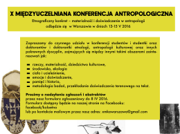 X Międzyuczelniana Konferencja Antropologiczna