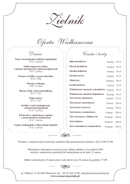 Oferta Wielkanocna Wszystkich naszych