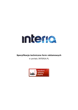 Specyfikacja techniczna form reklamowych w portalu INTERIA.PL