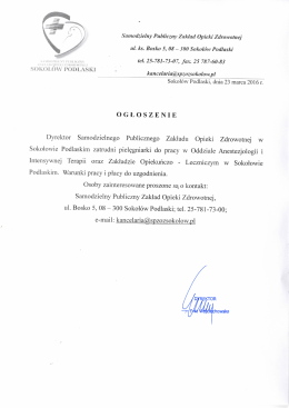 czytaj więcej - SPZOZ w Sokołowie Podlaskim
