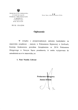 Wyniki konkursu [39 KB ] [Treść ogłoszenia]