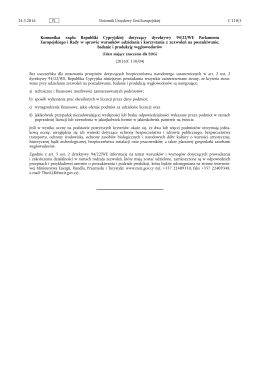 Komunikat rządu Republiki Cypryjskiej dotyczący dyrektywy
