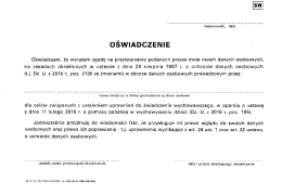 oświadczenie