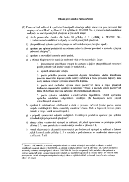 Obsah provozního řadu zařízení [li Provozní řád zařízení k využívání