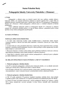 Statut Fakultn&iacute; &scaron;koly PdF UP Olomouc