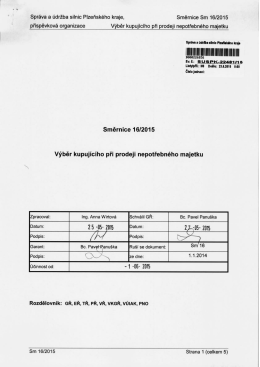 Spr&aacute;va a &uacute;držba silnic Plzeňsk&eacute;ho kraje, Směrnice Sm 1612015