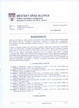 rozhodnutí o uzavírce 9.5.2015